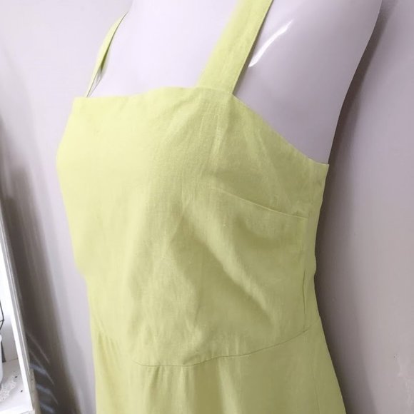 New York & Company Citron Linen Blend Dress Size Large NWT - Picture 4 of 9